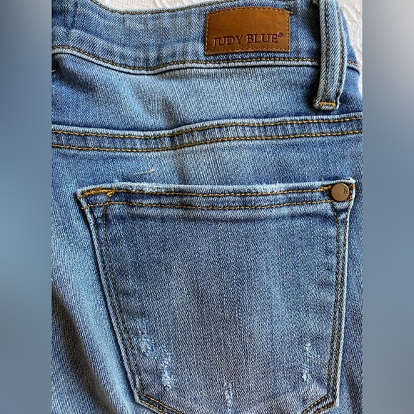 Judy Blue Womens cotton Distressed Mid Rise Slim relaxed Fit Denim Jeans 5/27 - Picture 8 of 10